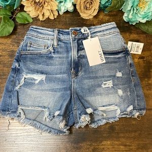Flying Monkey High Rise Stretch Mom Jean Shorts